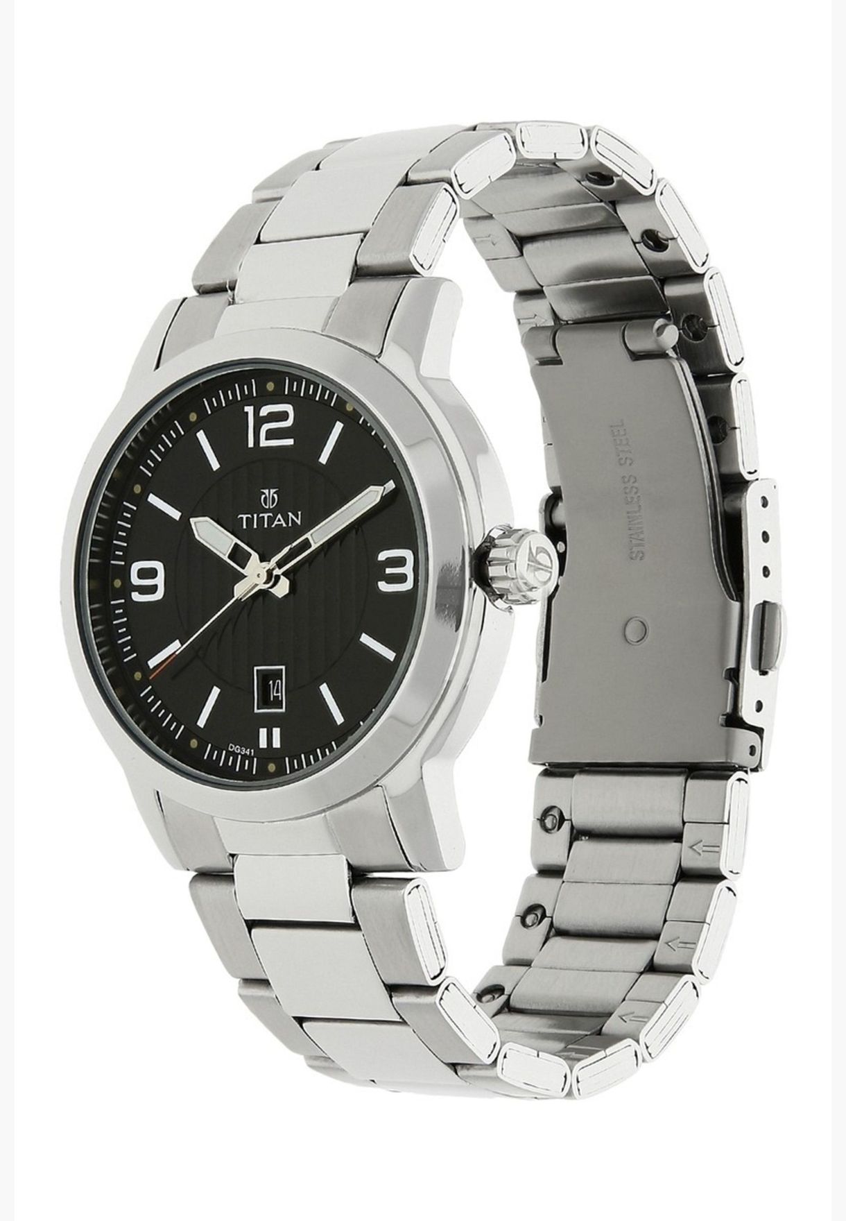 titan black metal watches for men