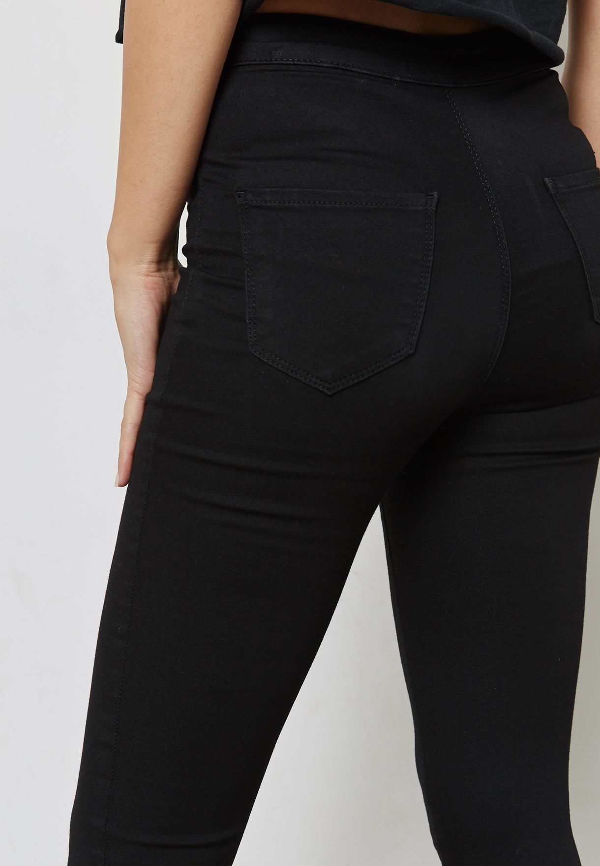 Buy Miss Selfridge Petite black STEFFI Stirrup Skinny Jeans for Women ...