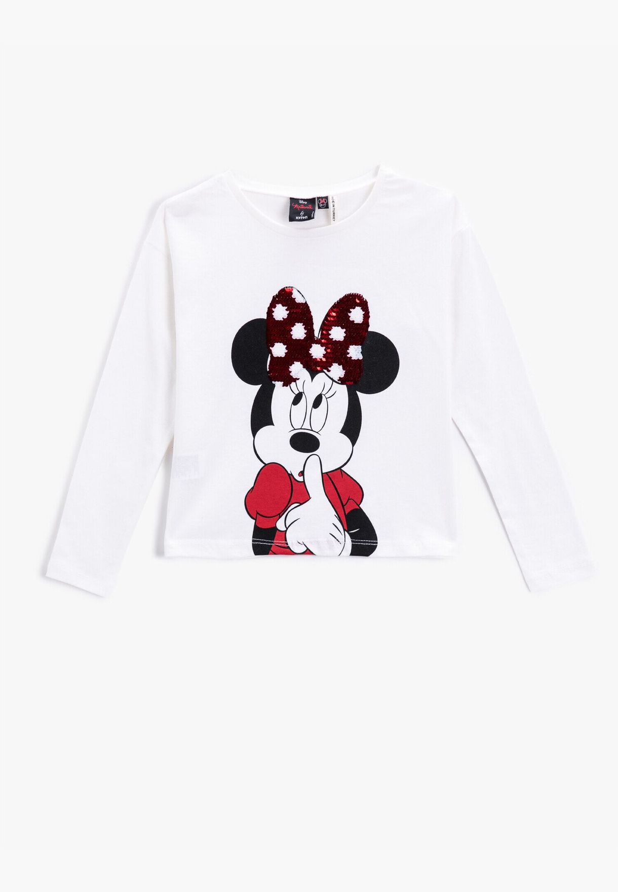 Minnie Mouse Licensed Printed T-Shirt Long Sleeve Cotton