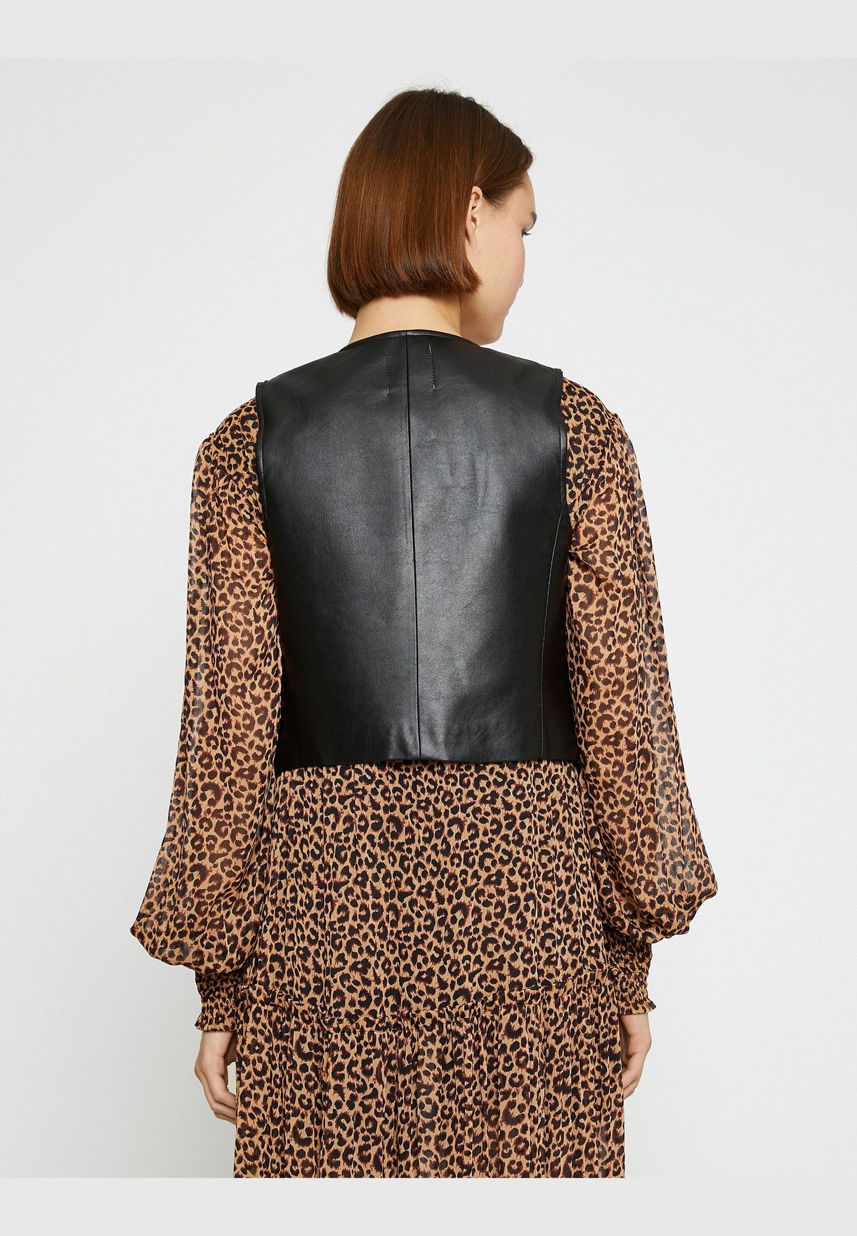 Ece Sükan X Koton - Croco Faux Leather Crop Vest