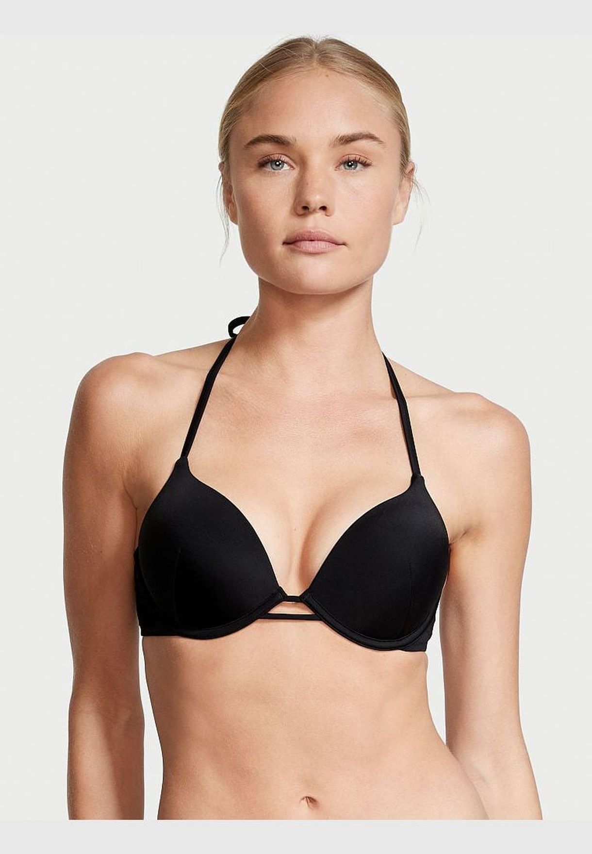 Buy Victorias Secret Black Essential Bombshell Add 2 Cups Push Up Bikini Top For Women In Mena 