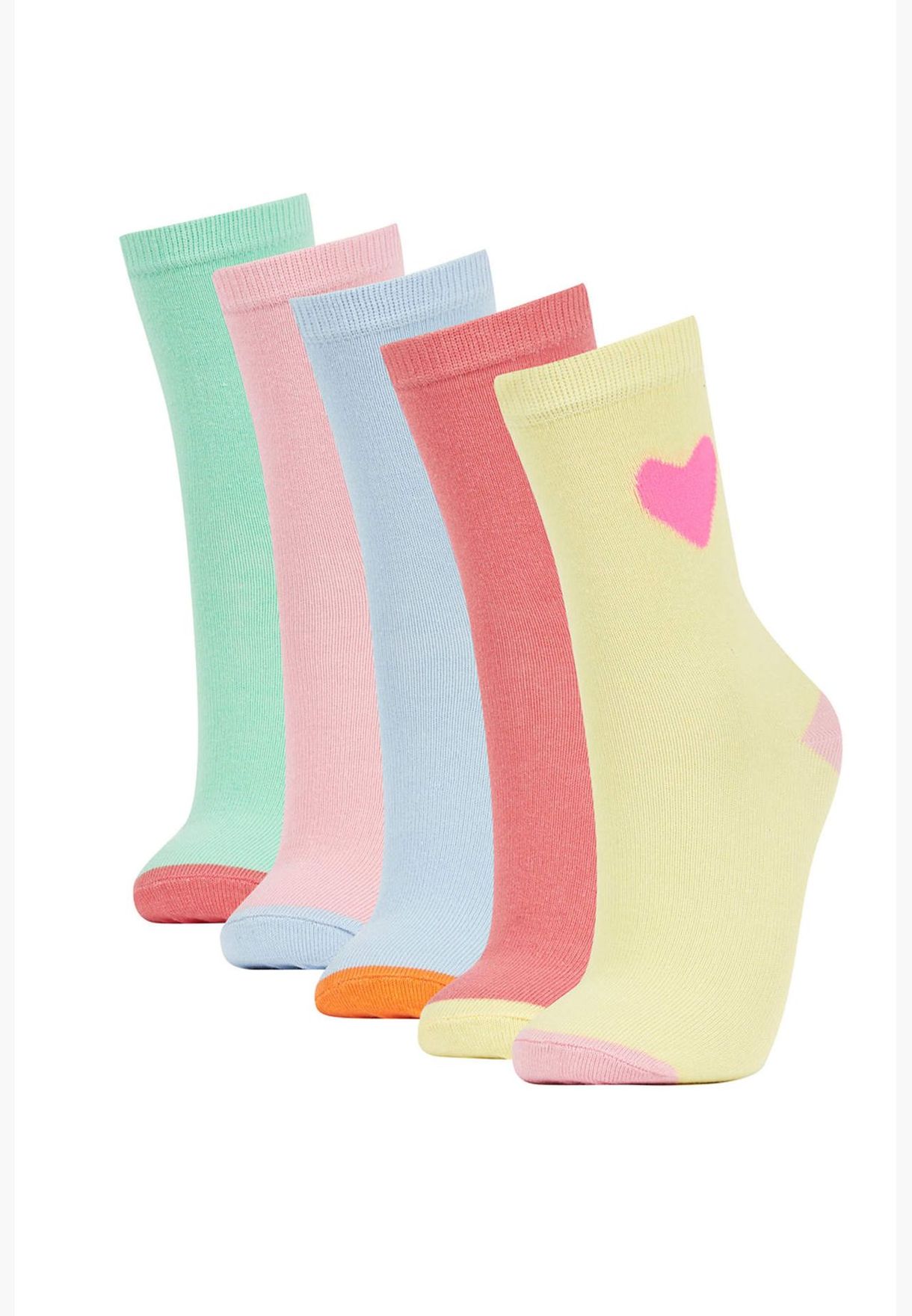 5 Pack Block Colour Footie Socks