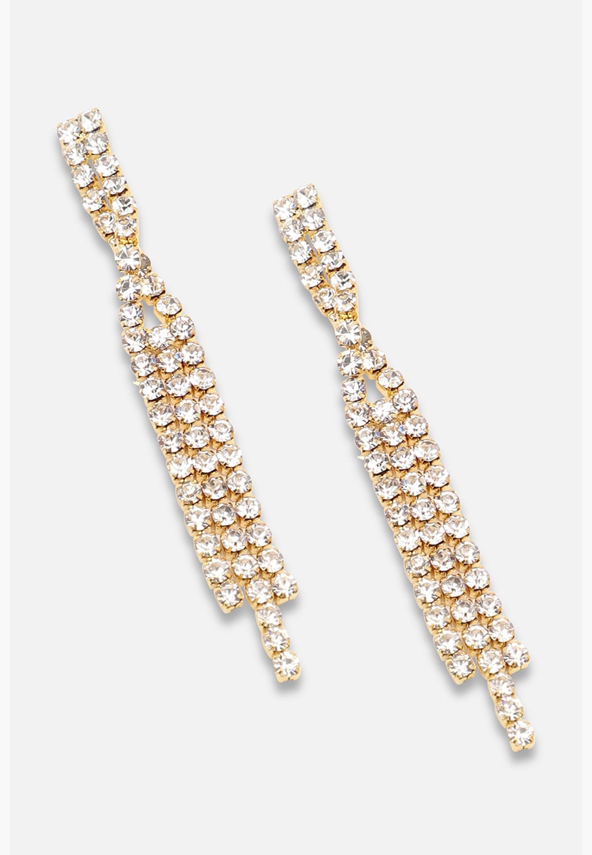 Gold Plated Party Designer Stone Necklace and Earring Set For Women