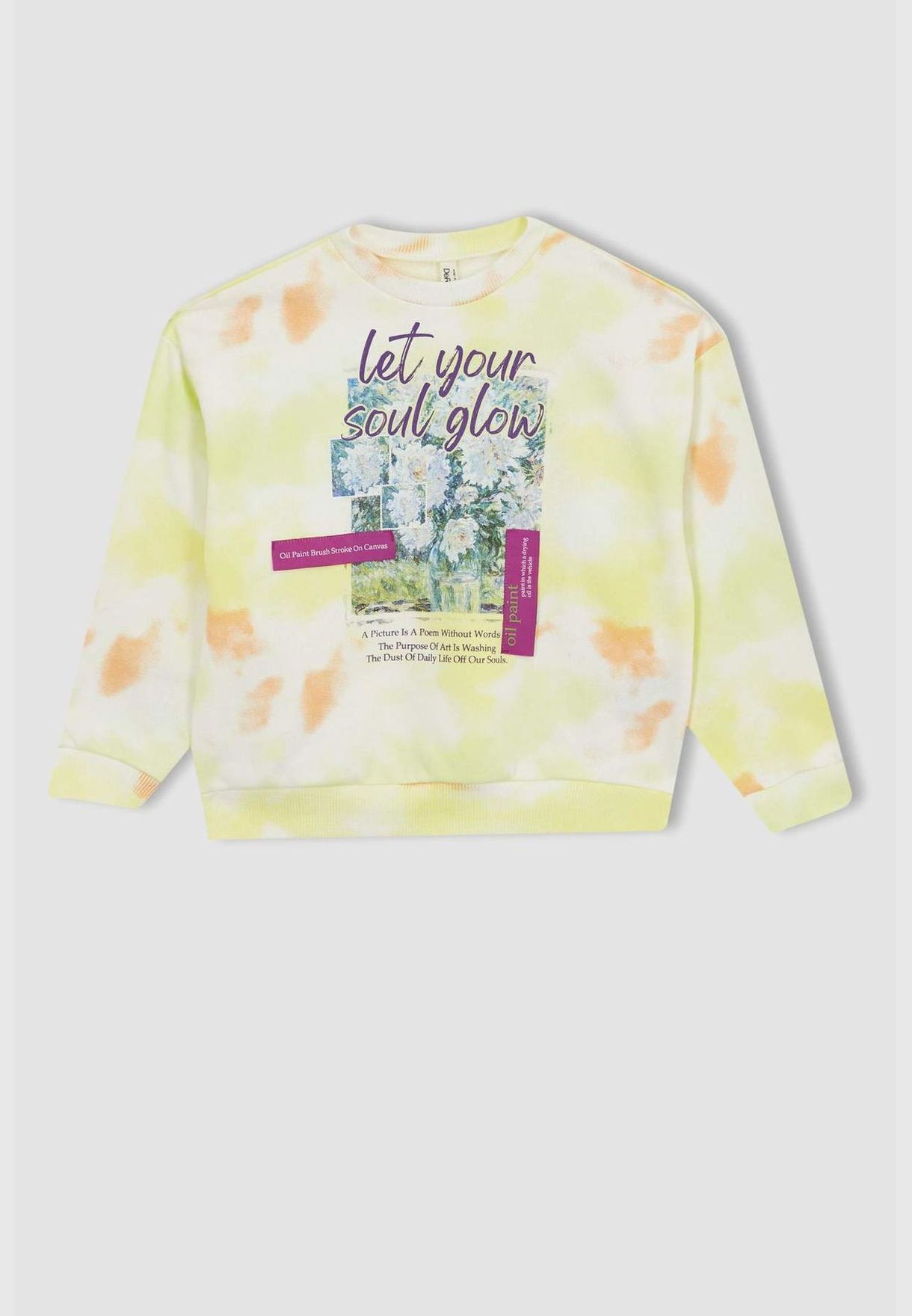 Girl Crew Neck Long Sleeve Knitted Sweatshirt