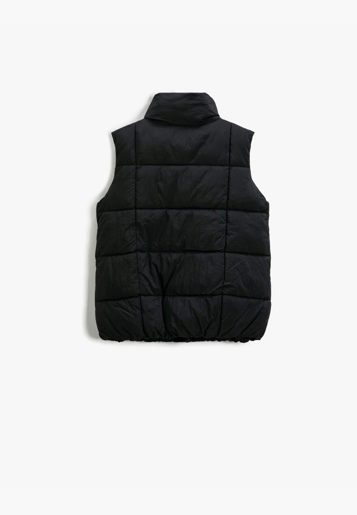 Quilted Vest Stand-Up Neck