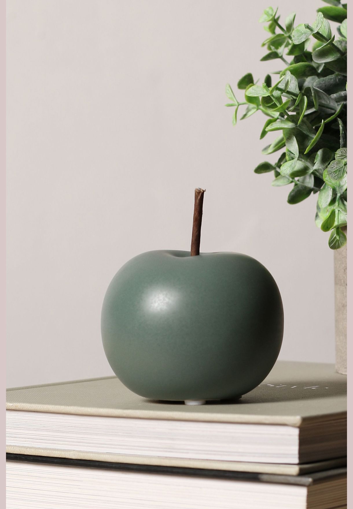 Modern Apple Shaped Solid Minimalistic Ceramic Showpiece For Home Decor