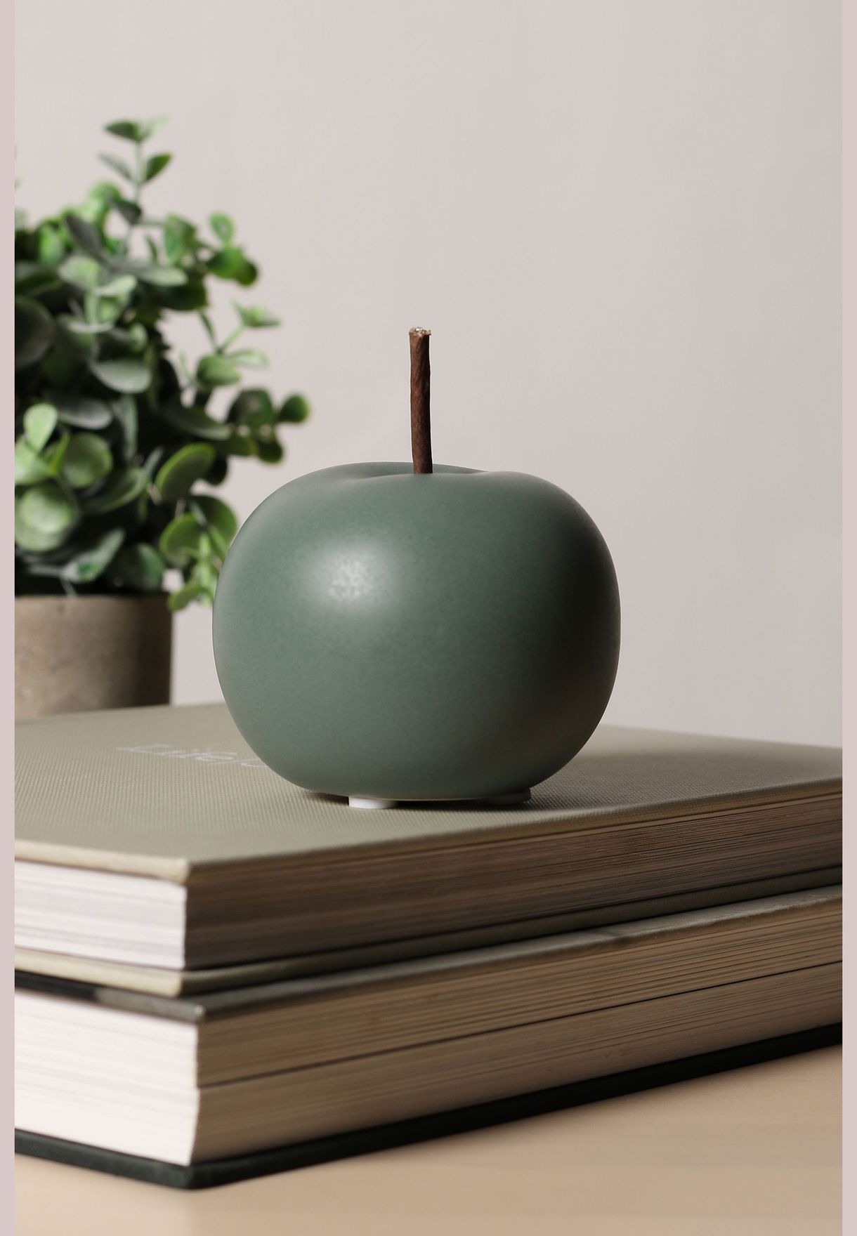 Modern Apple Shaped Solid Minimalistic Ceramic Showpiece For Home Decor 