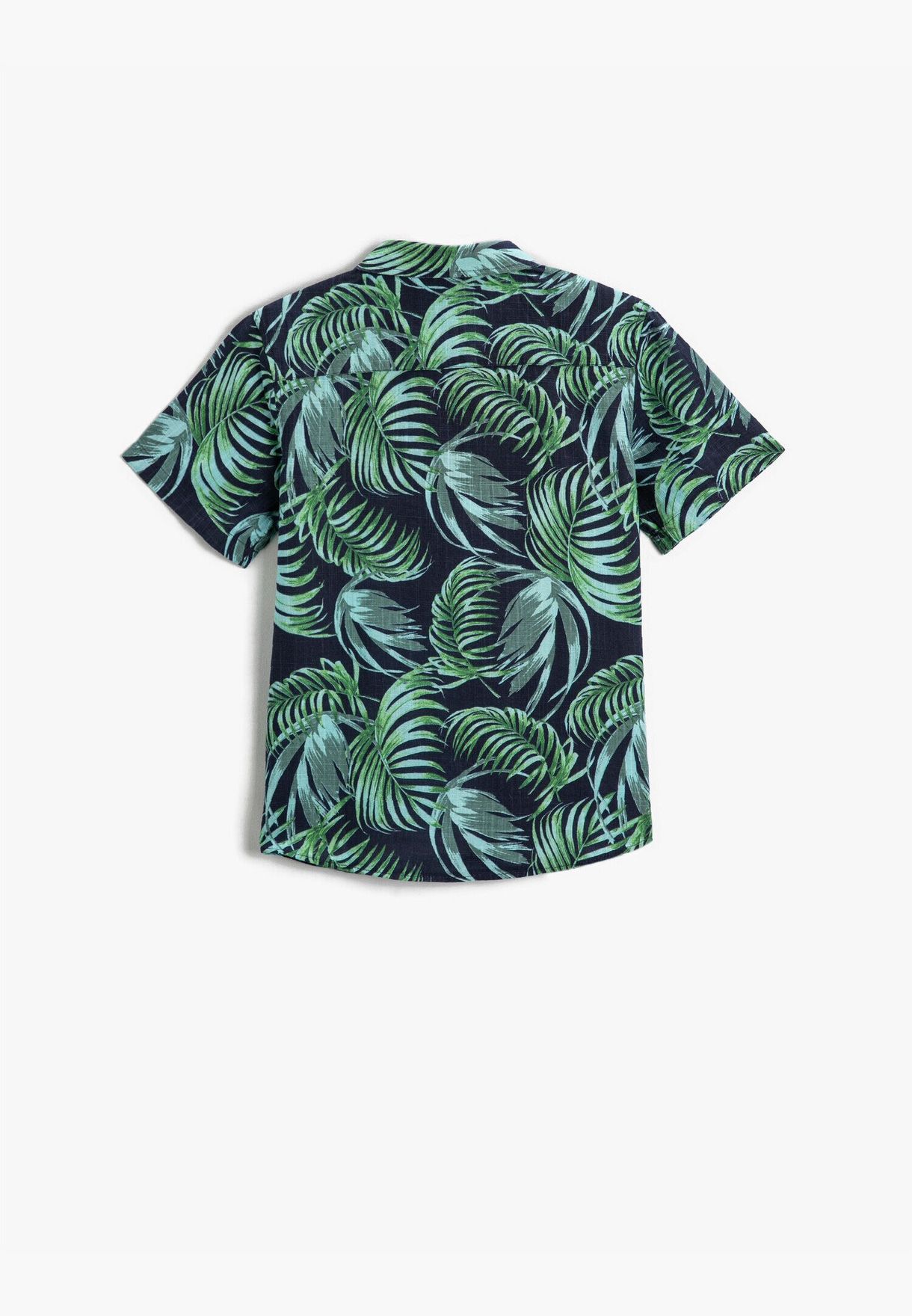 Leaf Printed Short Sleeve Shirt