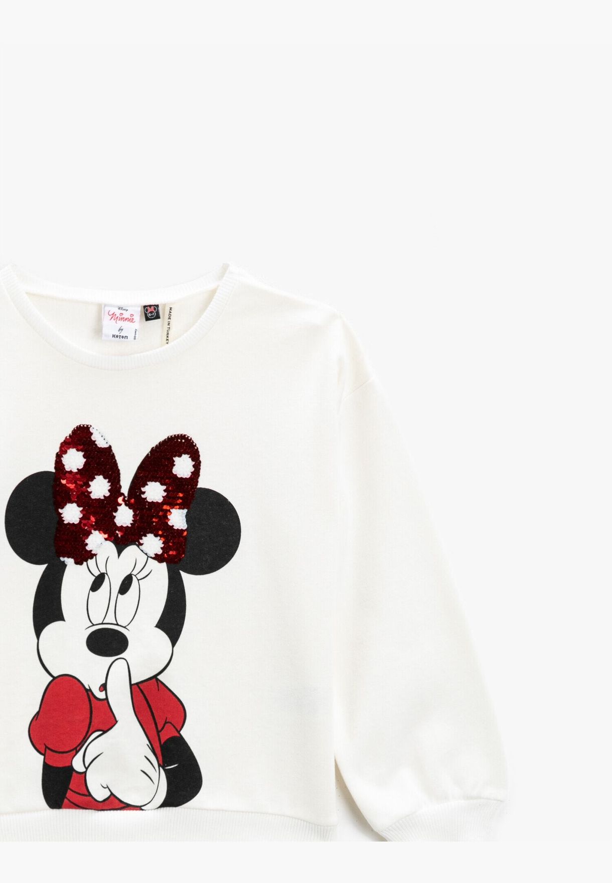 Minnie Mouse Licensed Printed Sweatshirt Crew Neck Cotton