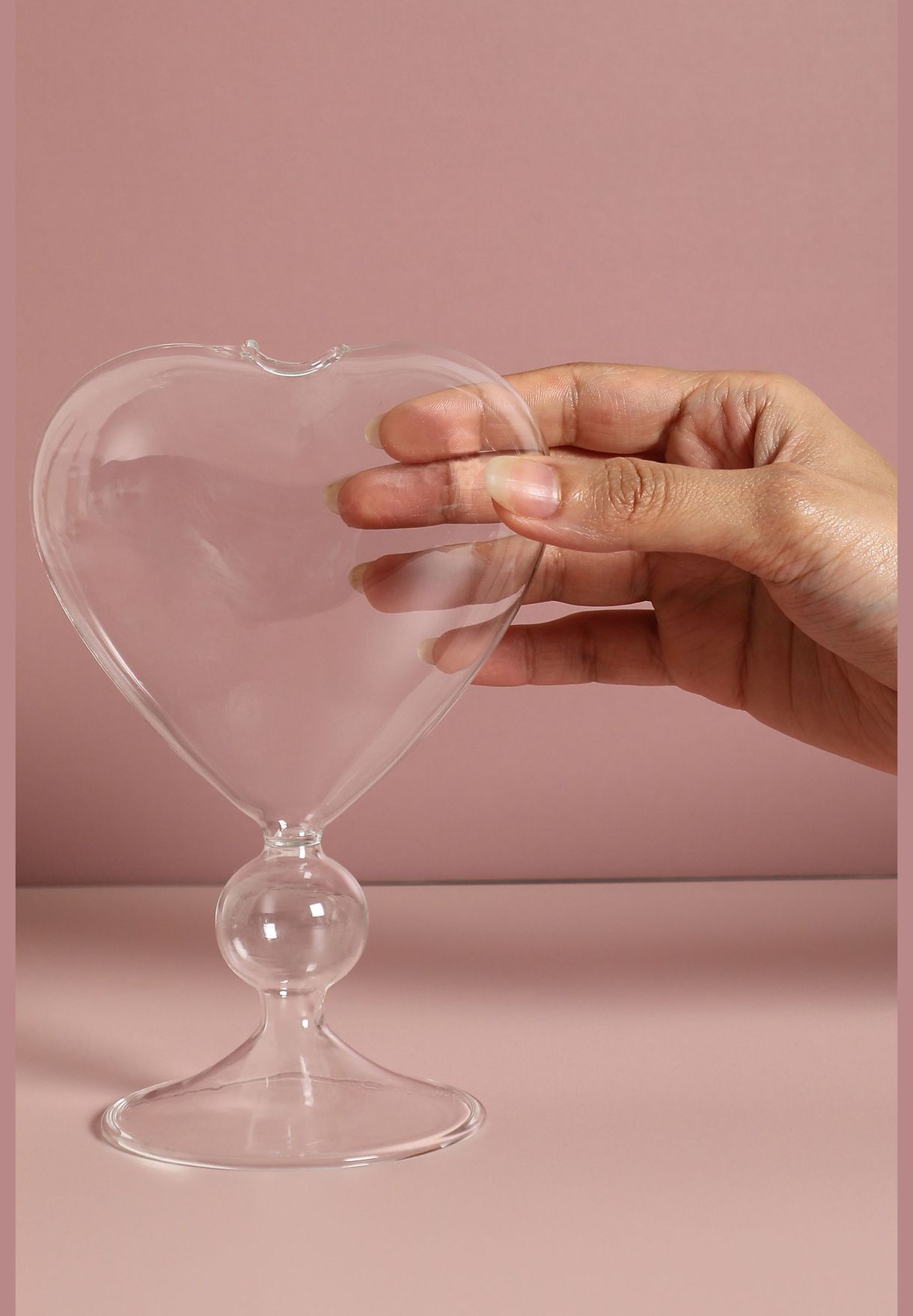 Heart Shaped Modern Glass Flower Vase For Home Decor 