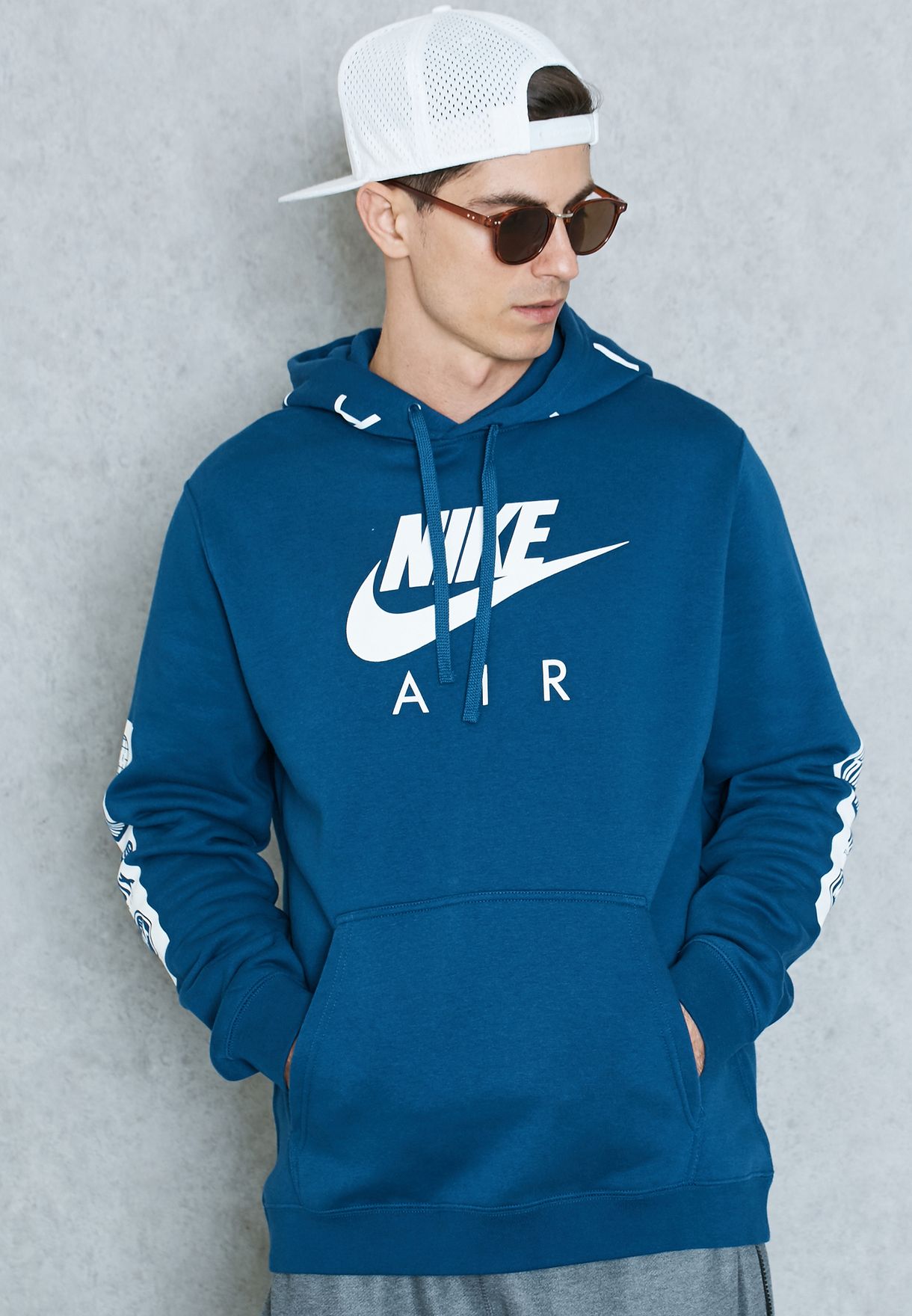 Buy Nike blue Air Max Fleece Hoodie for 