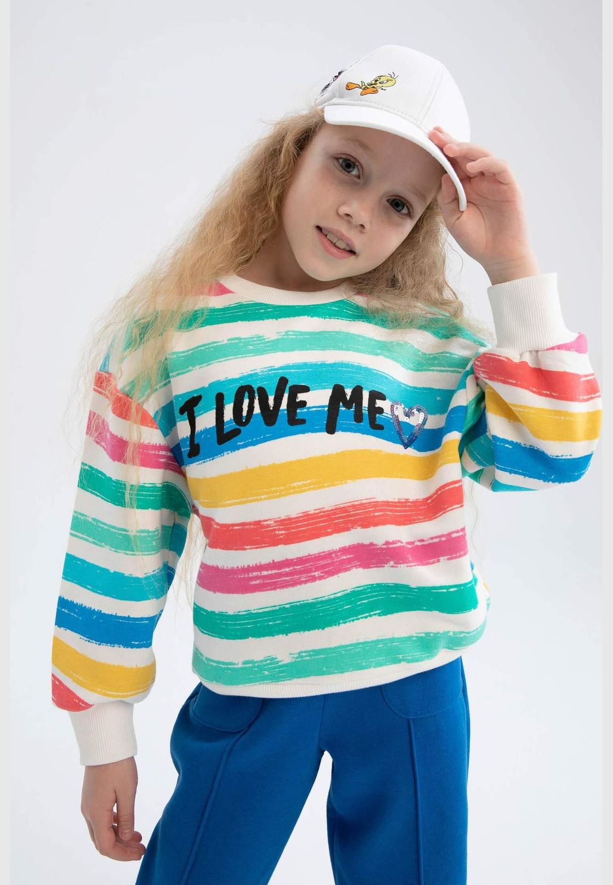Girl Long Sleeve Knitted Sweat Shirt