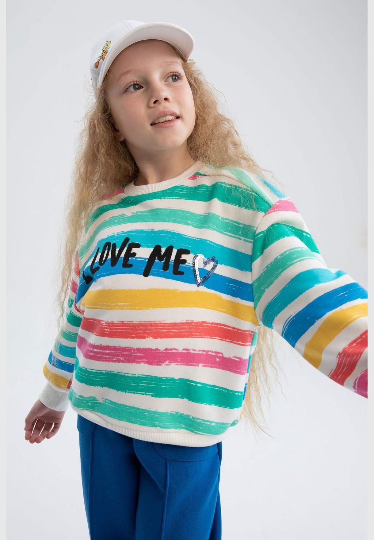 Girl Long Sleeve Knitted Sweat Shirt