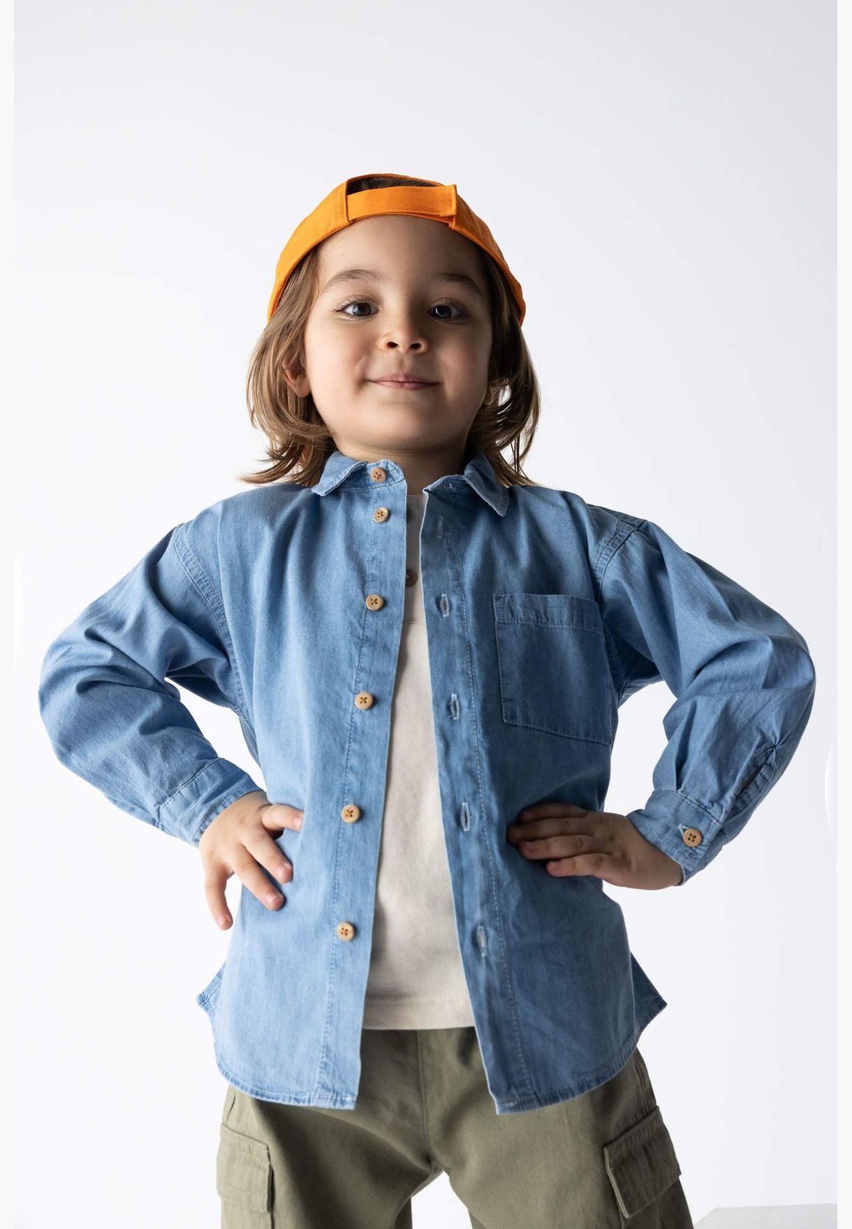 BabyBoy Denim Long Sleeve Shirt