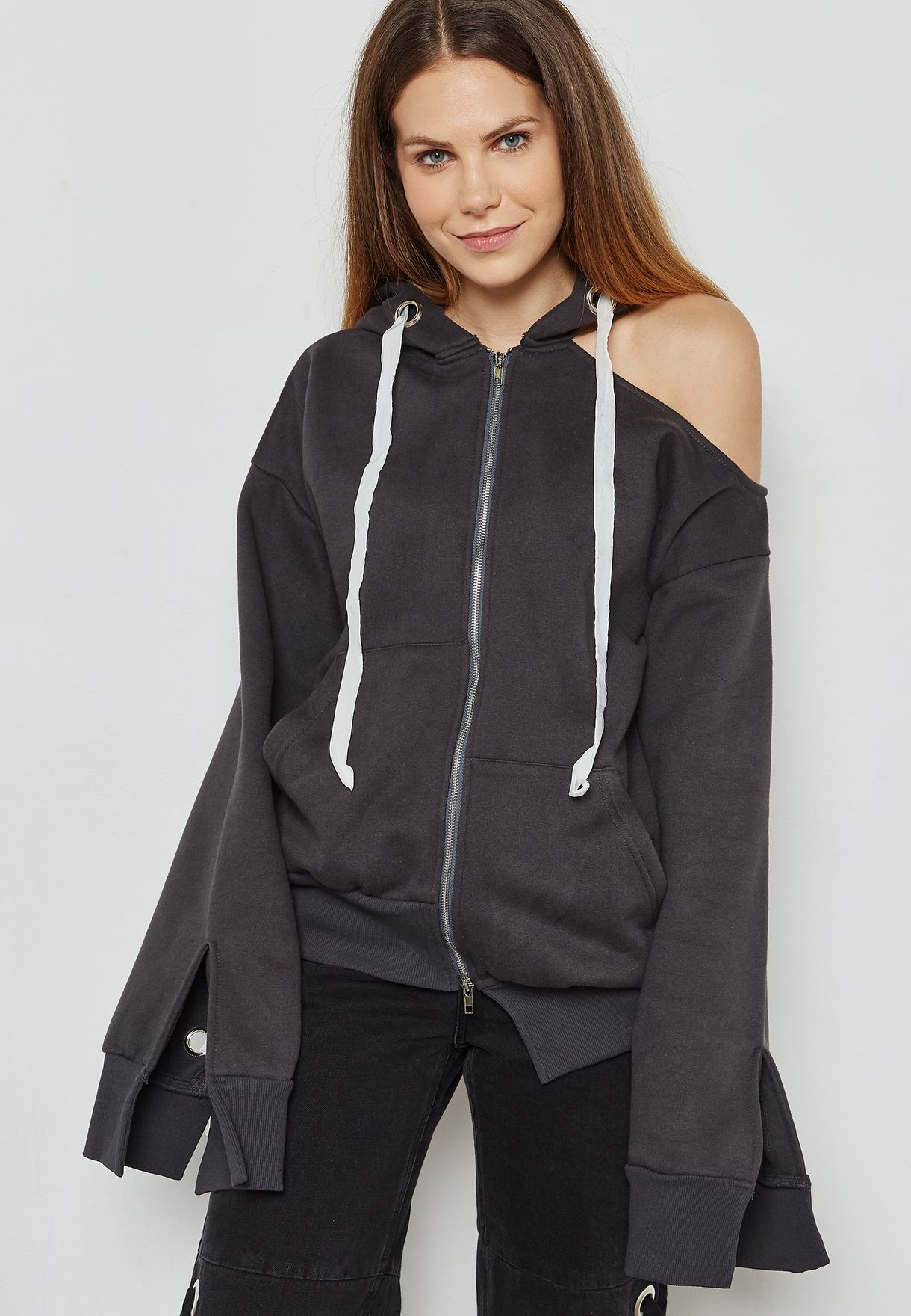 cold shoulder hoodie