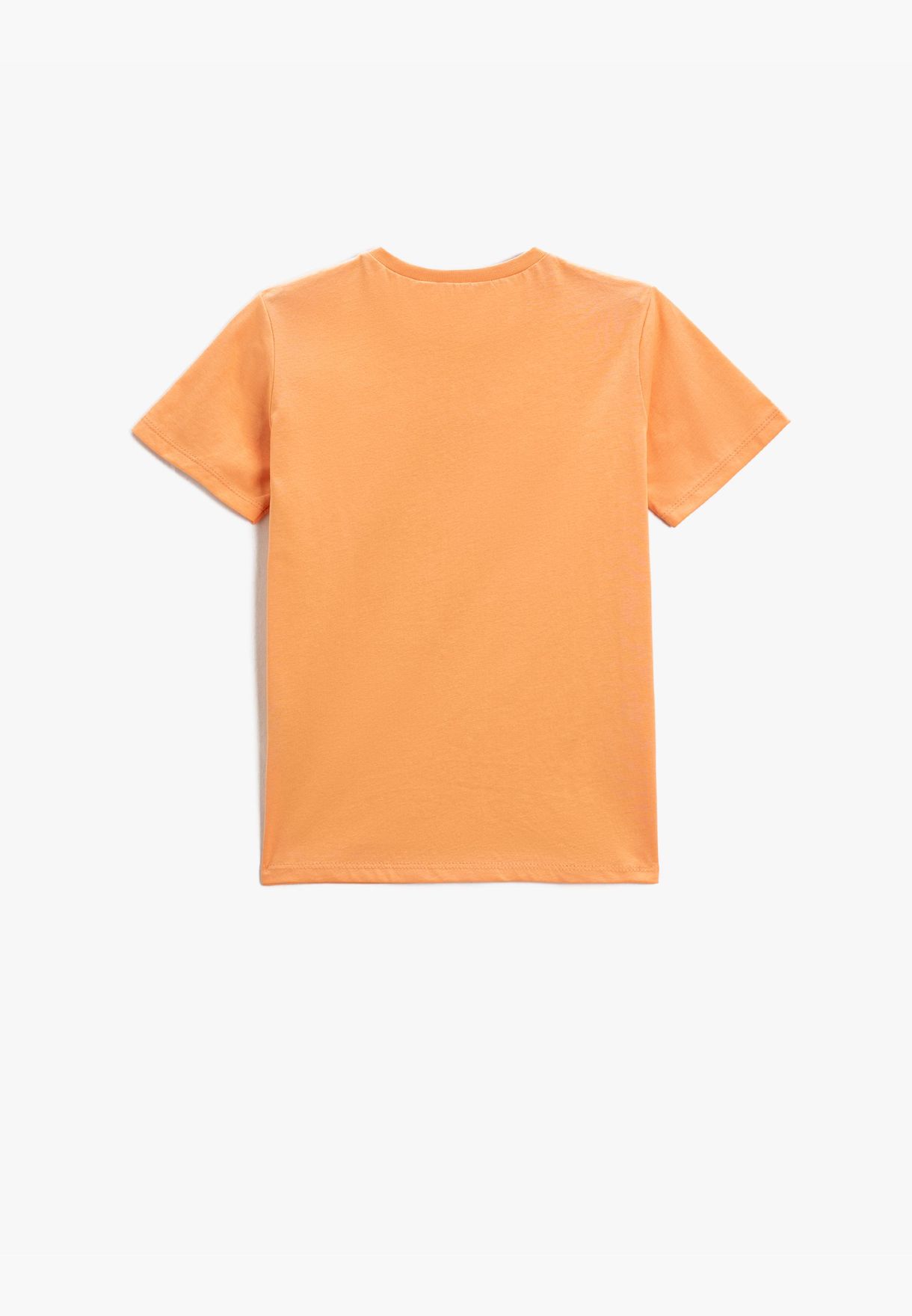 Printed Short Sleeve T-Shirt Crew Neck Cotton