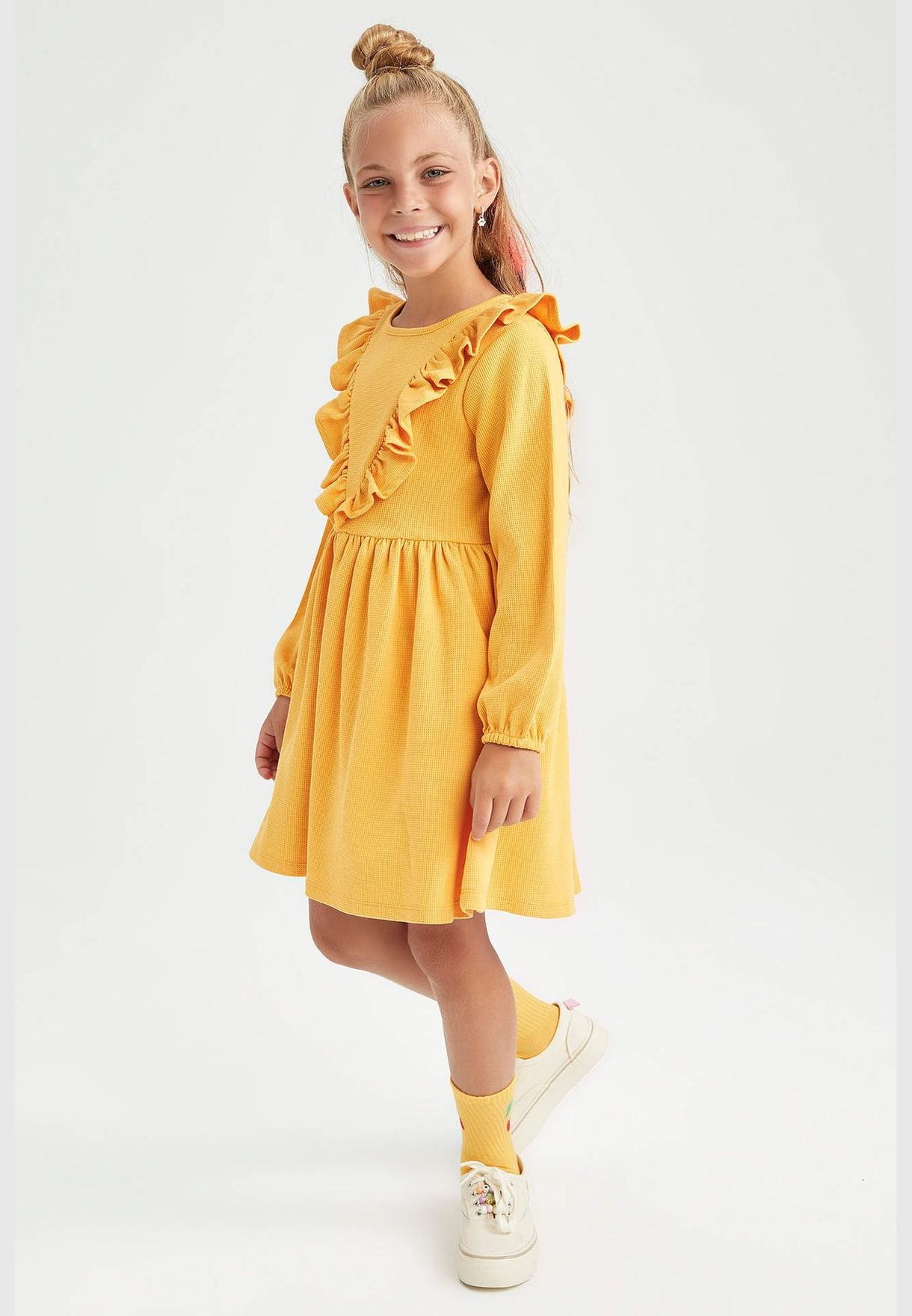 Girl Long Sleeve Knitted Dress