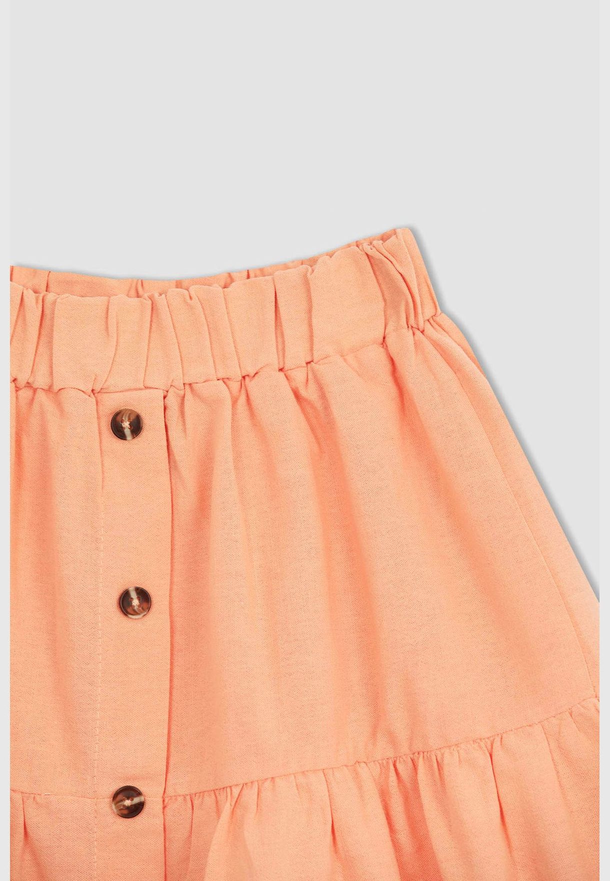 Ruffled Short Sleeve Blouse And Skirt Set