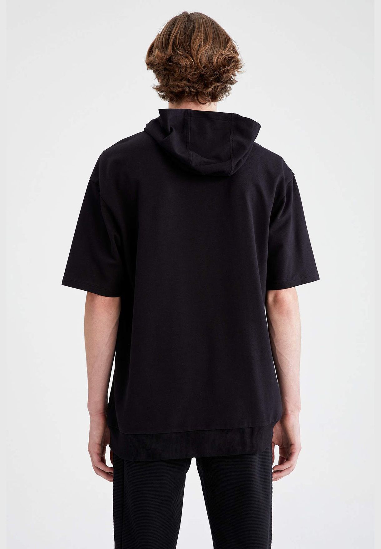 Man Knitted Oversize Fit Hooded Sweat Shirt