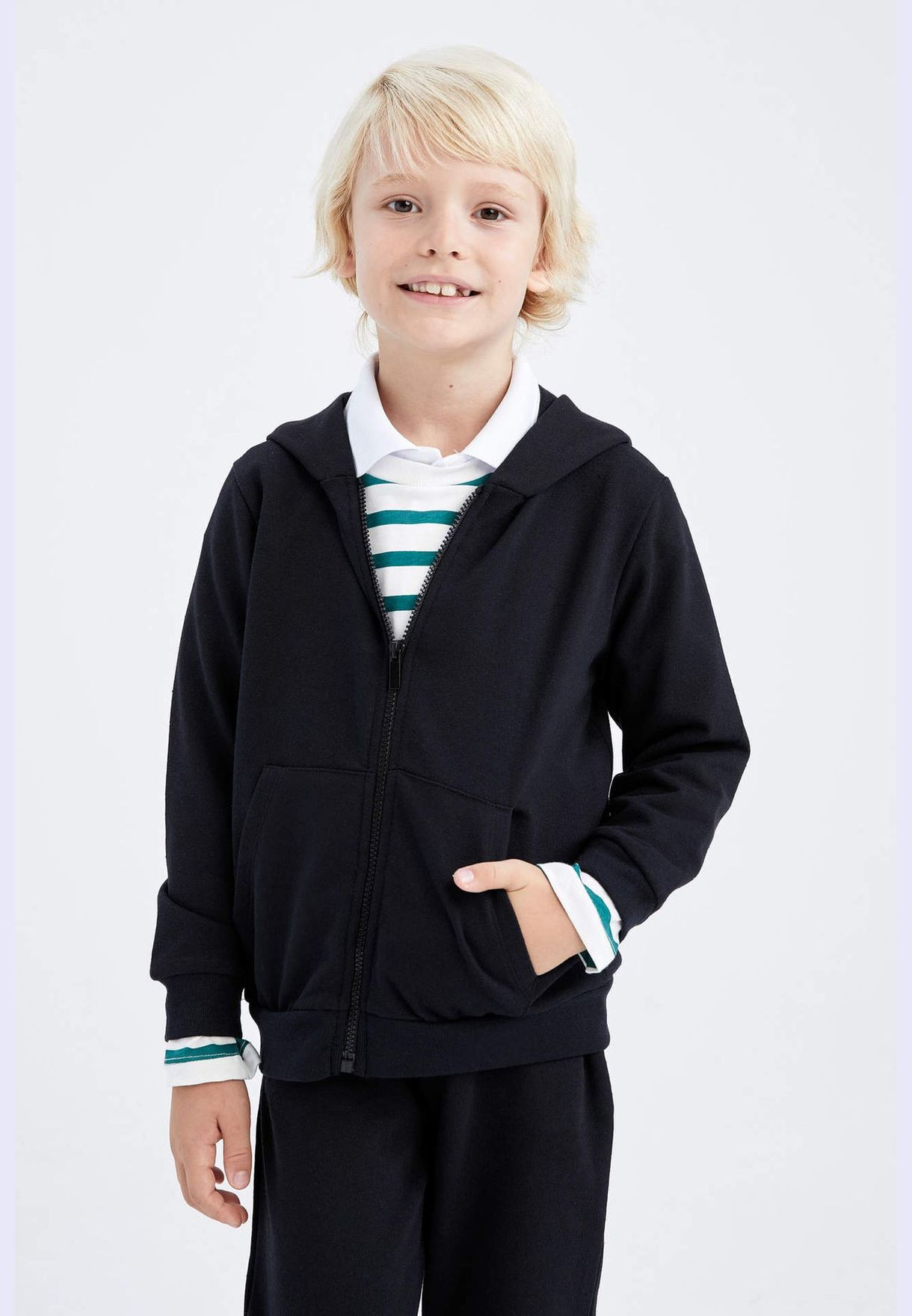 Boy Regular Fit Hooded Long Sleeve Knitted Cardigan