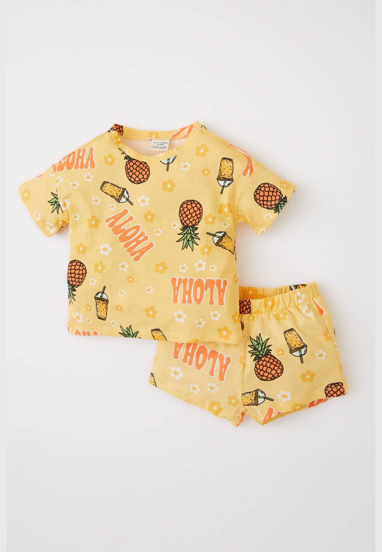 2 Pieces BabyGirl Regular Fit Bike Neck Short Sleeve Knitted Set
