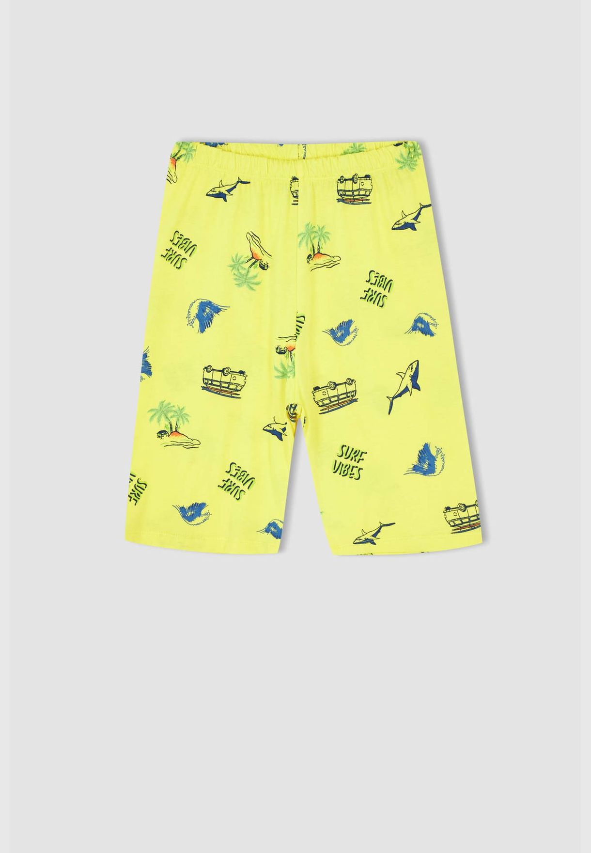 Regular Fit Sleeveless Shark Print Pyjama Set