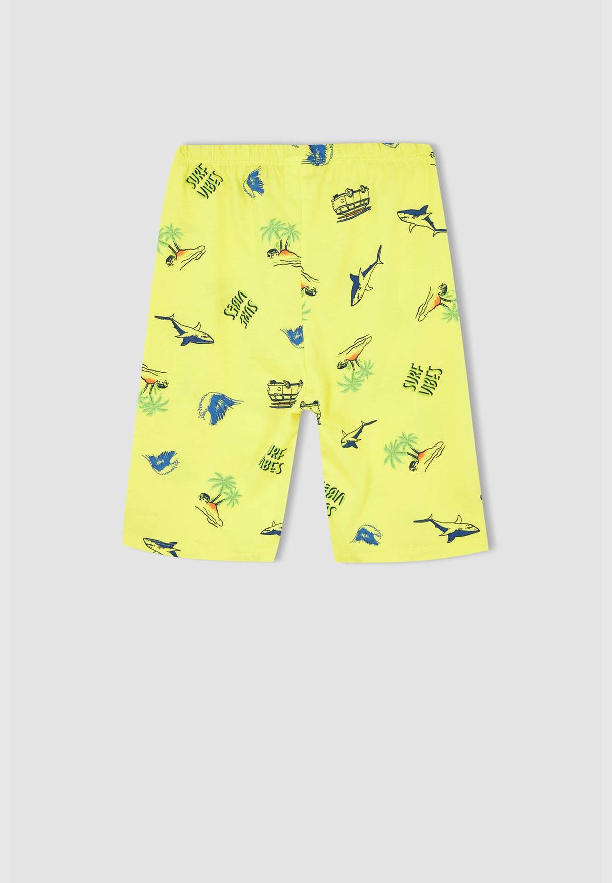 Regular Fit Sleeveless Shark Print Pyjama Set