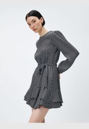 Buy Koton grey Polka Dotted Mini Dress Long Sleeve for Women in Dubai ...