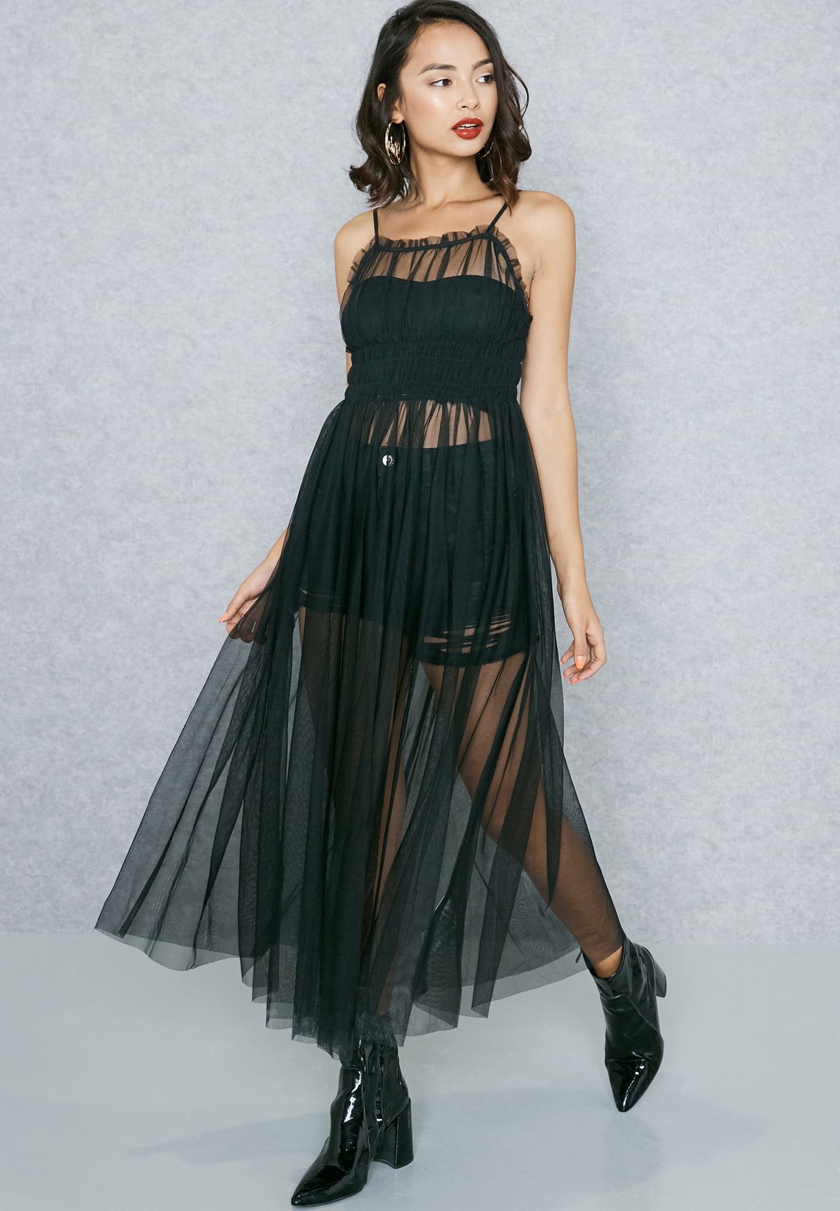 black sheer dress forever 21