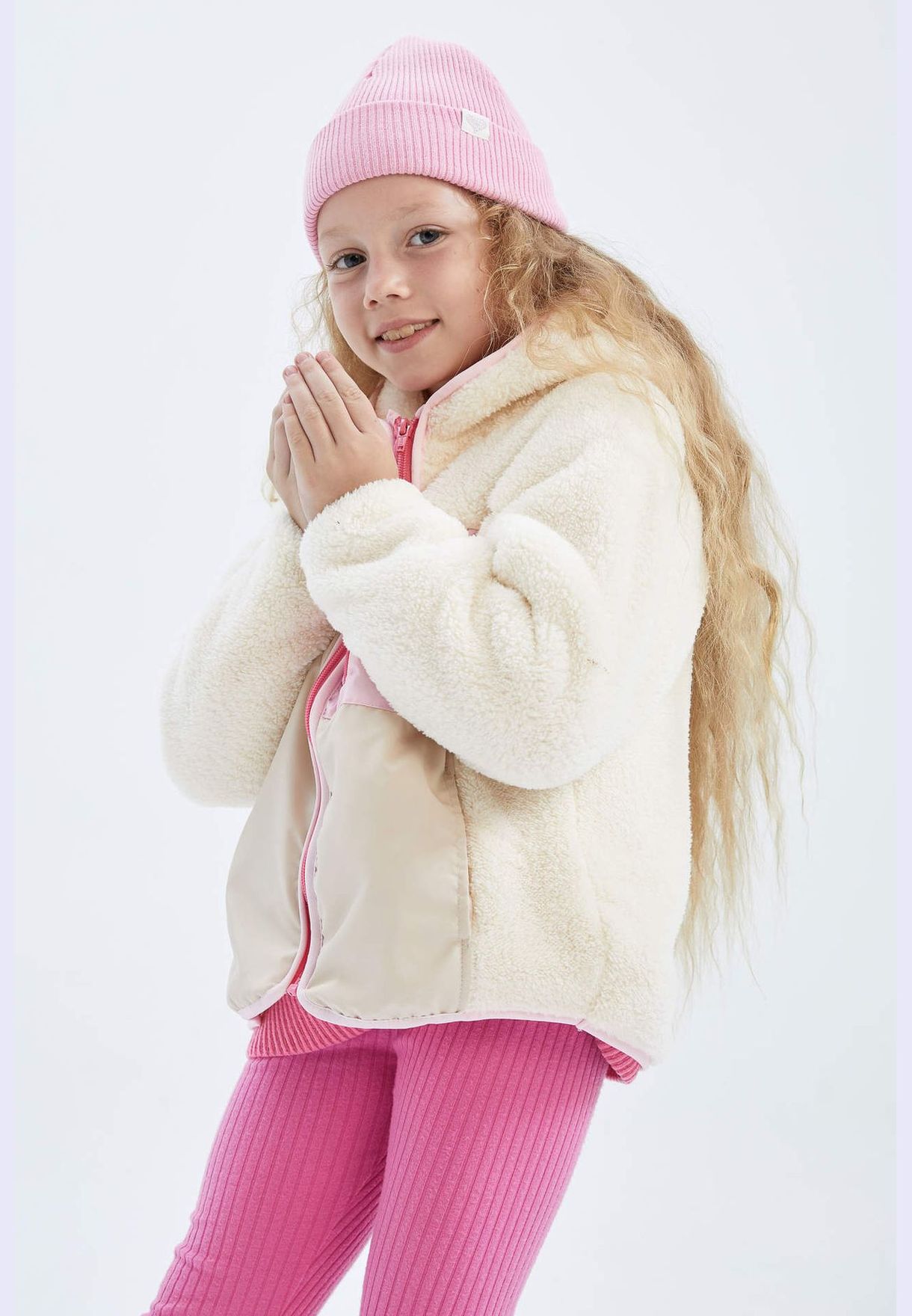 Girl Hooded Long Sleeve Knitted Cardigan