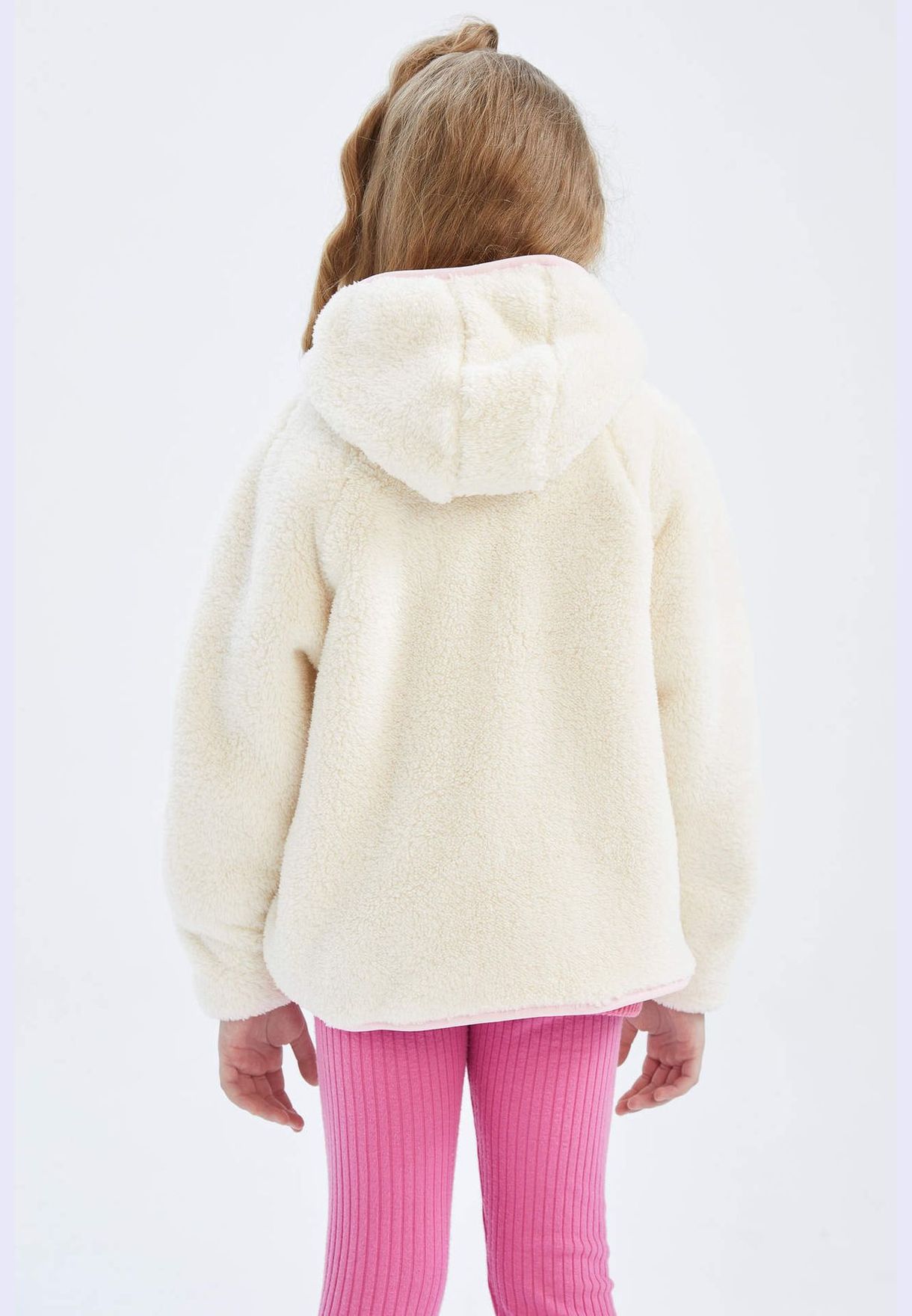Girl Hooded Long Sleeve Knitted Cardigan