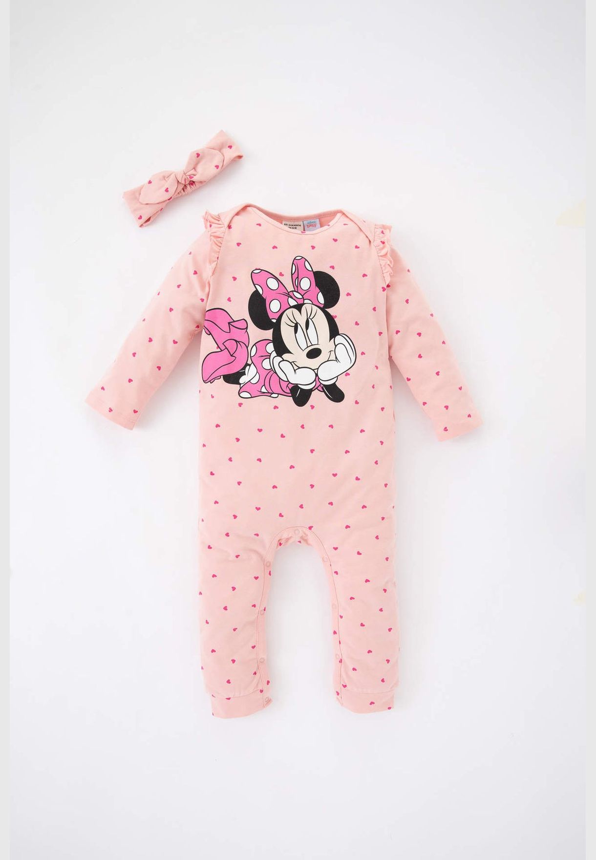 2 Pack BabyGirl Disney Mickey & Minnie Licenced Bike Neck Knitted Overalls