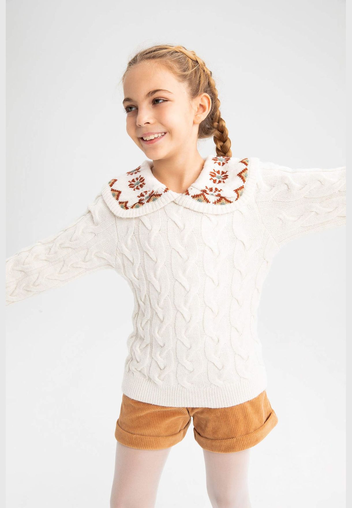 Girl Long Sleeve Tricot Pullover