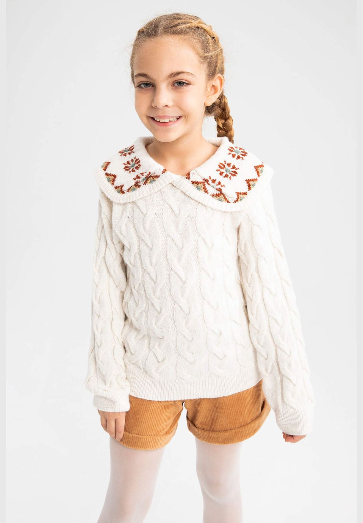 Girl Long Sleeve Tricot Pullover