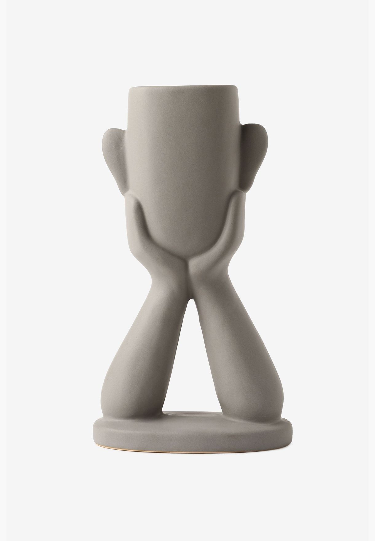 Modern Pewter Face With Hands Figurine Solid Minimalistic Ceramic Showpiece 