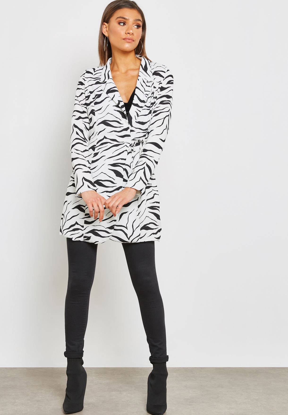 zebra print blazer dress