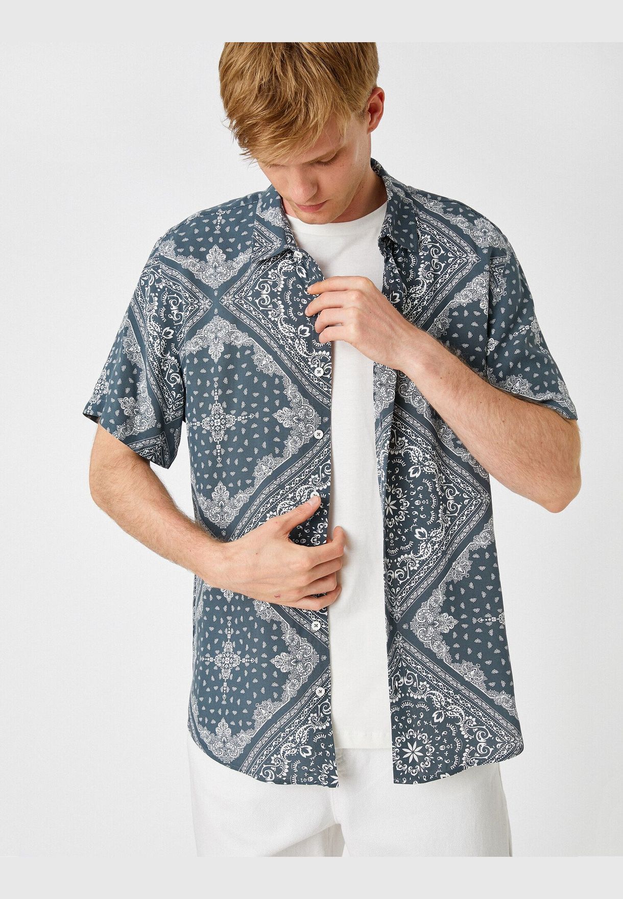 Patterned Short Sleeve Shirt