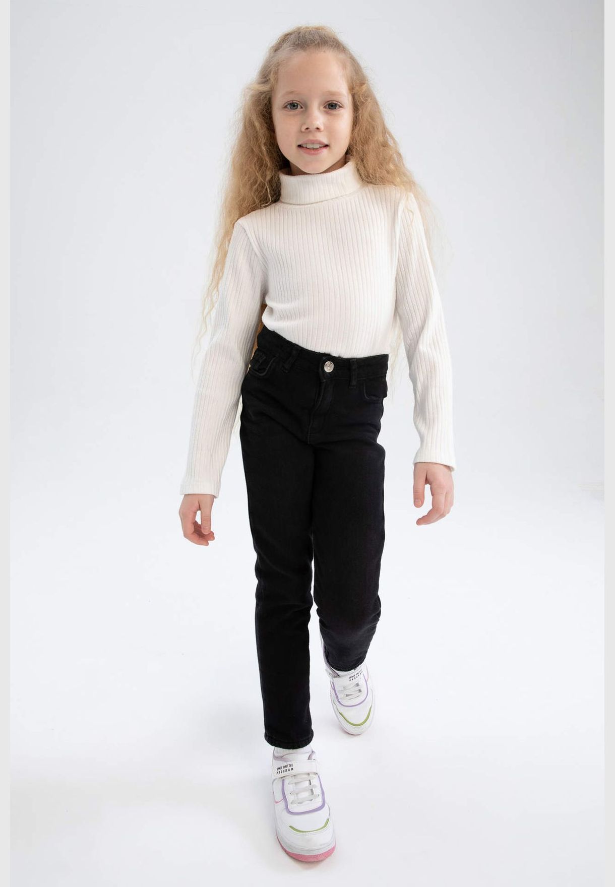 Girl Straight Fit Denim Trousers