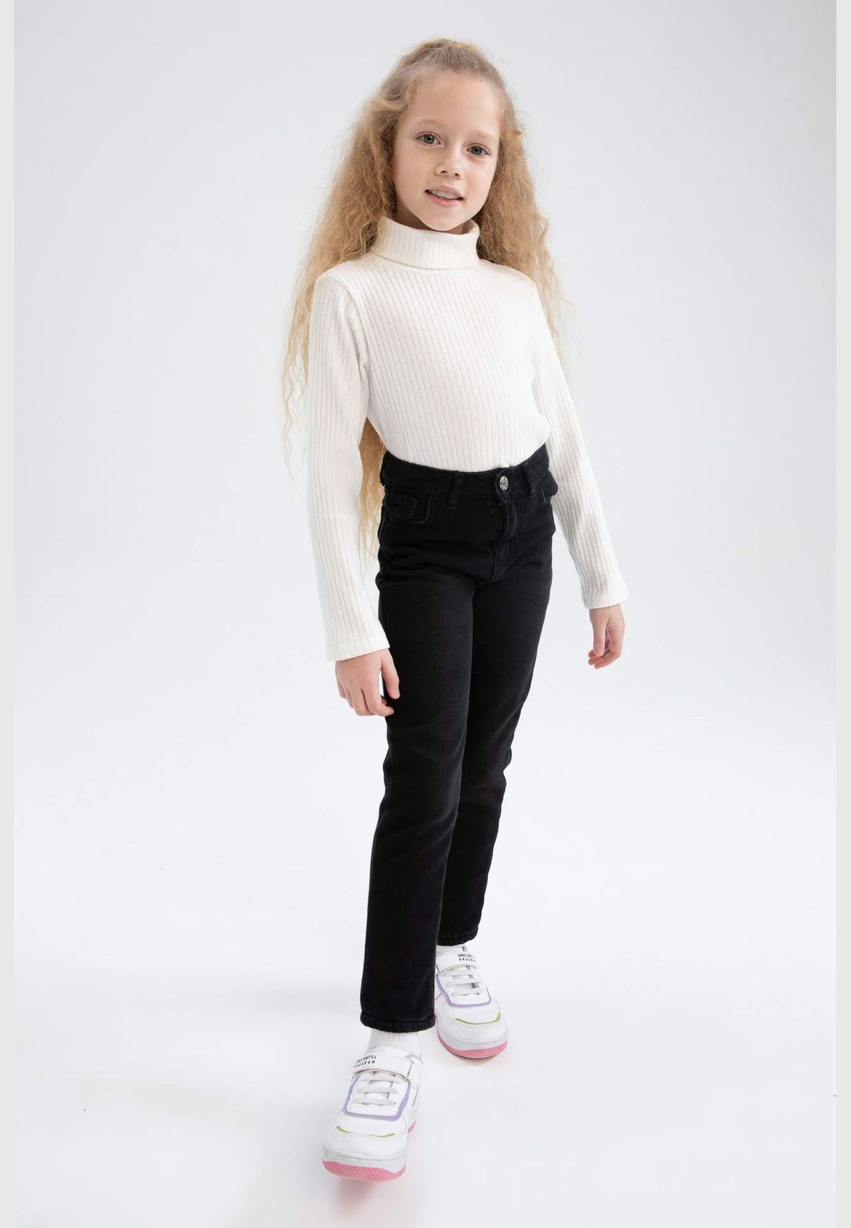 Girl Straight Fit Denim Trousers