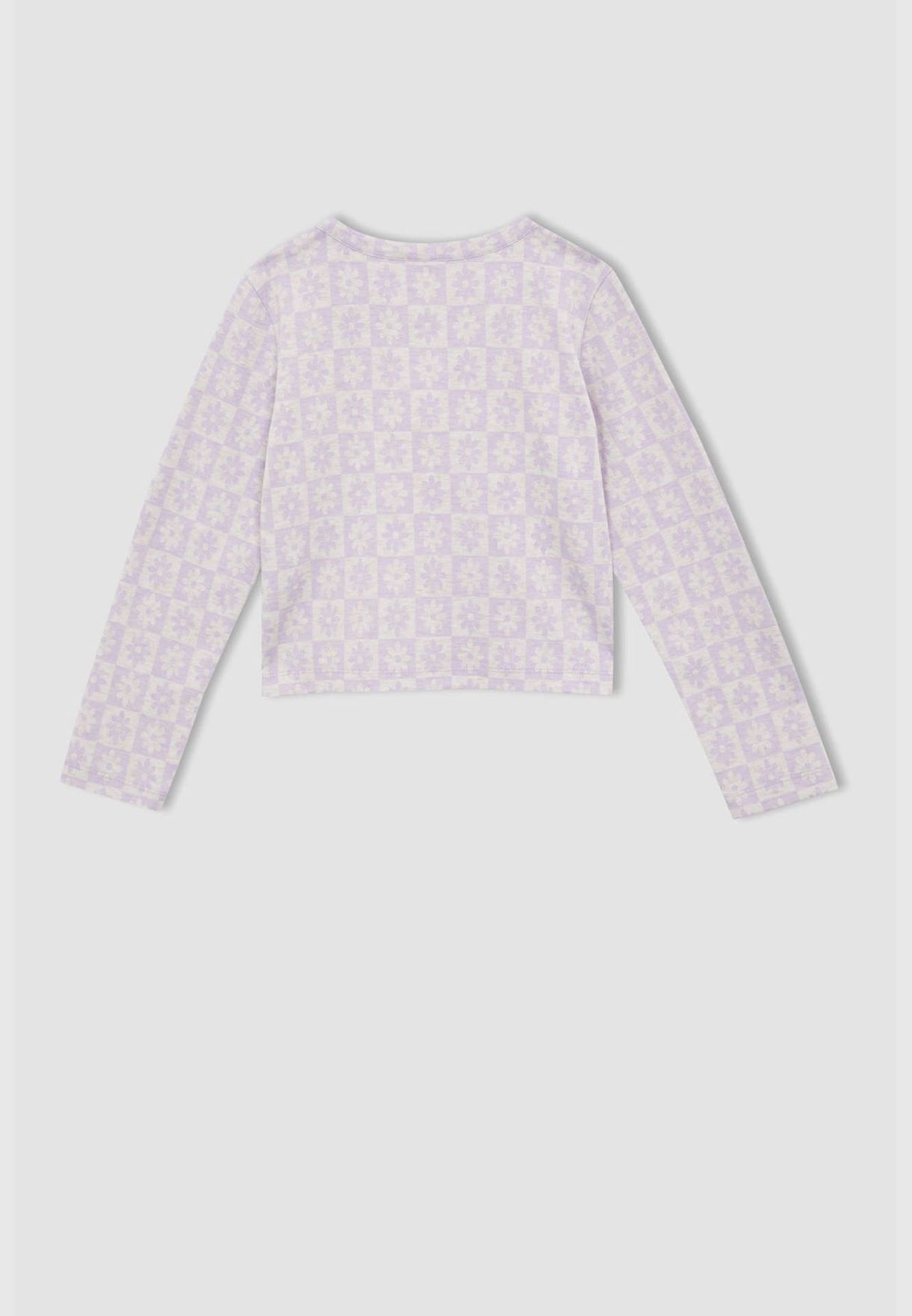 Long Sleeve Flower Print Pyjamas Set