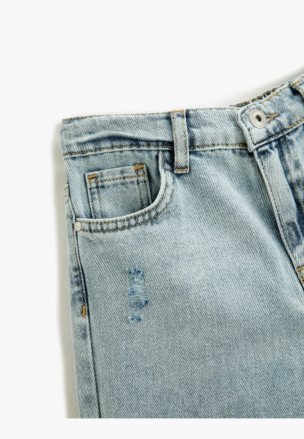 Boyfriend Jean - Cotton Elastic Waistband Pockets