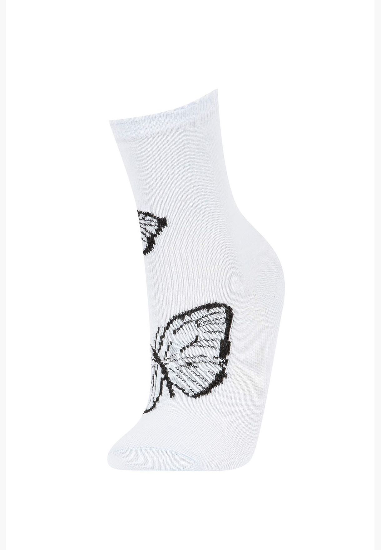 5 Pack Butterfly Print Long Socks