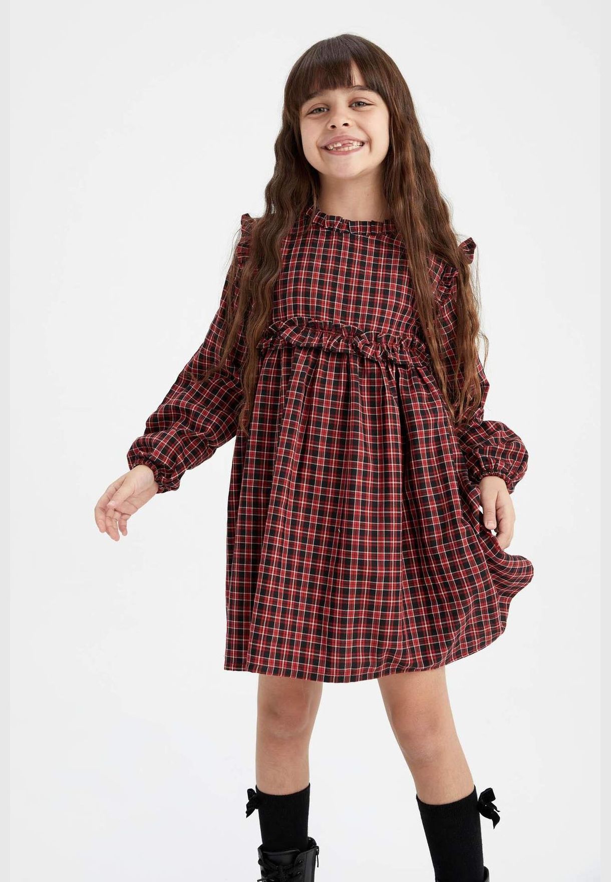Girl Dress Long Sleeve Woven Dress