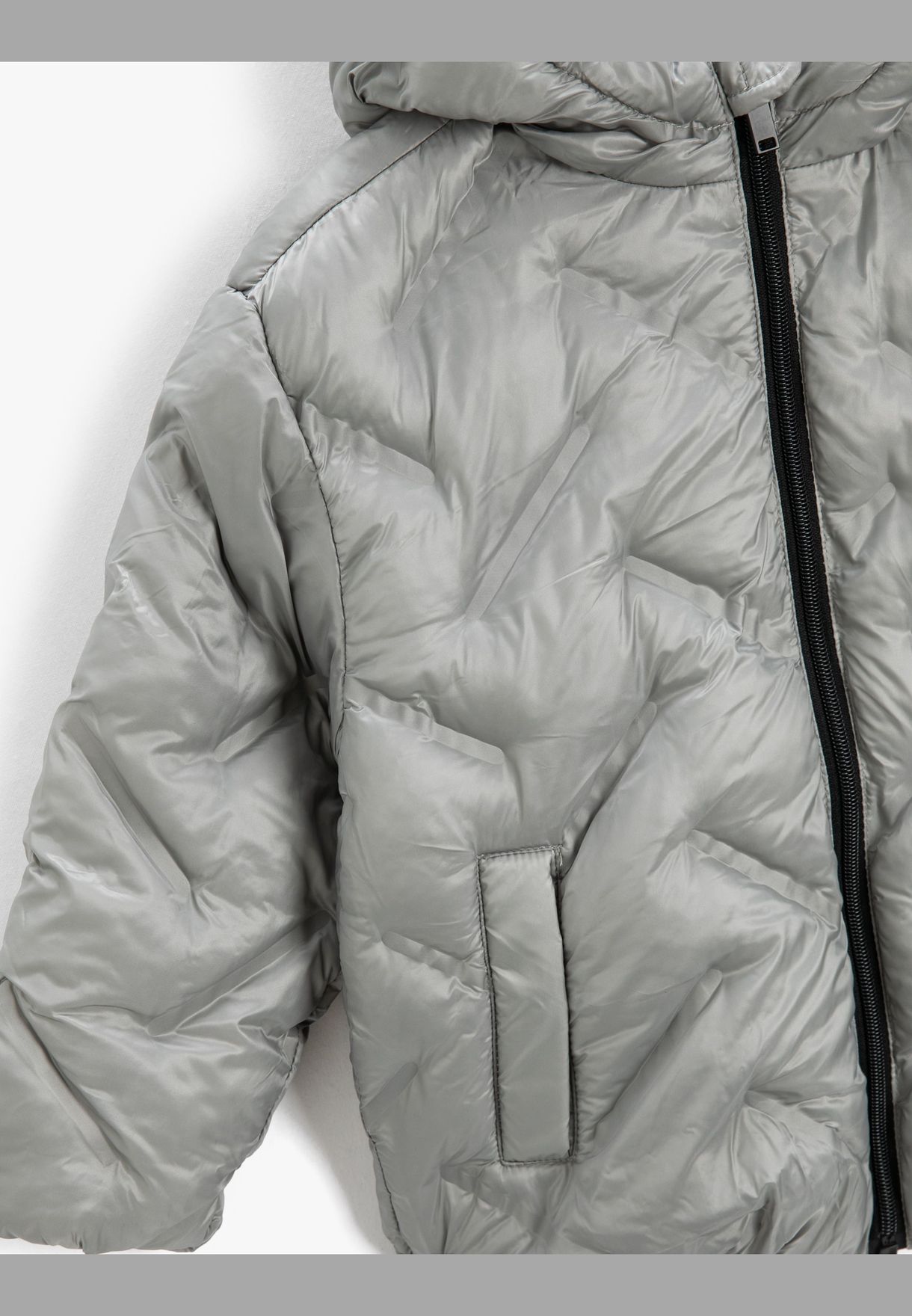 Puffer Coat Hooded Quilted 