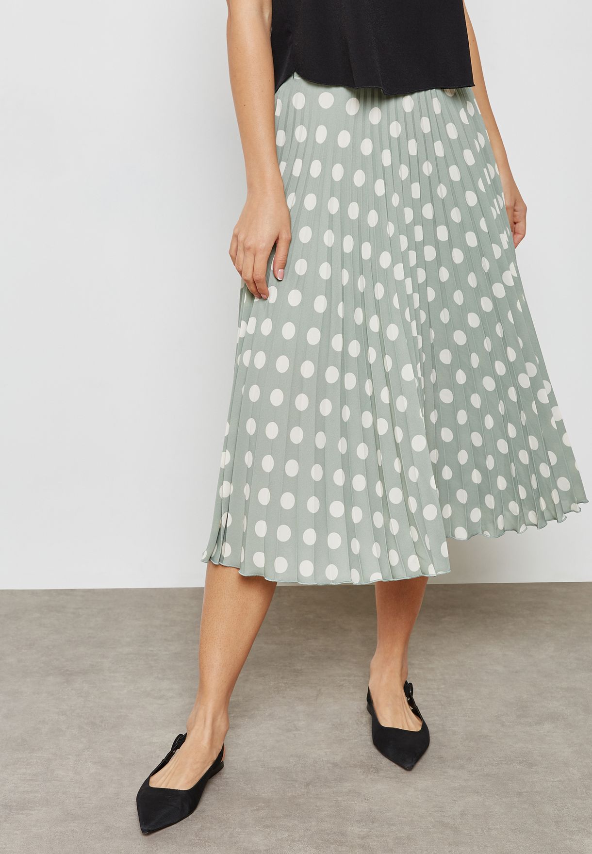 mango polka dot skirt