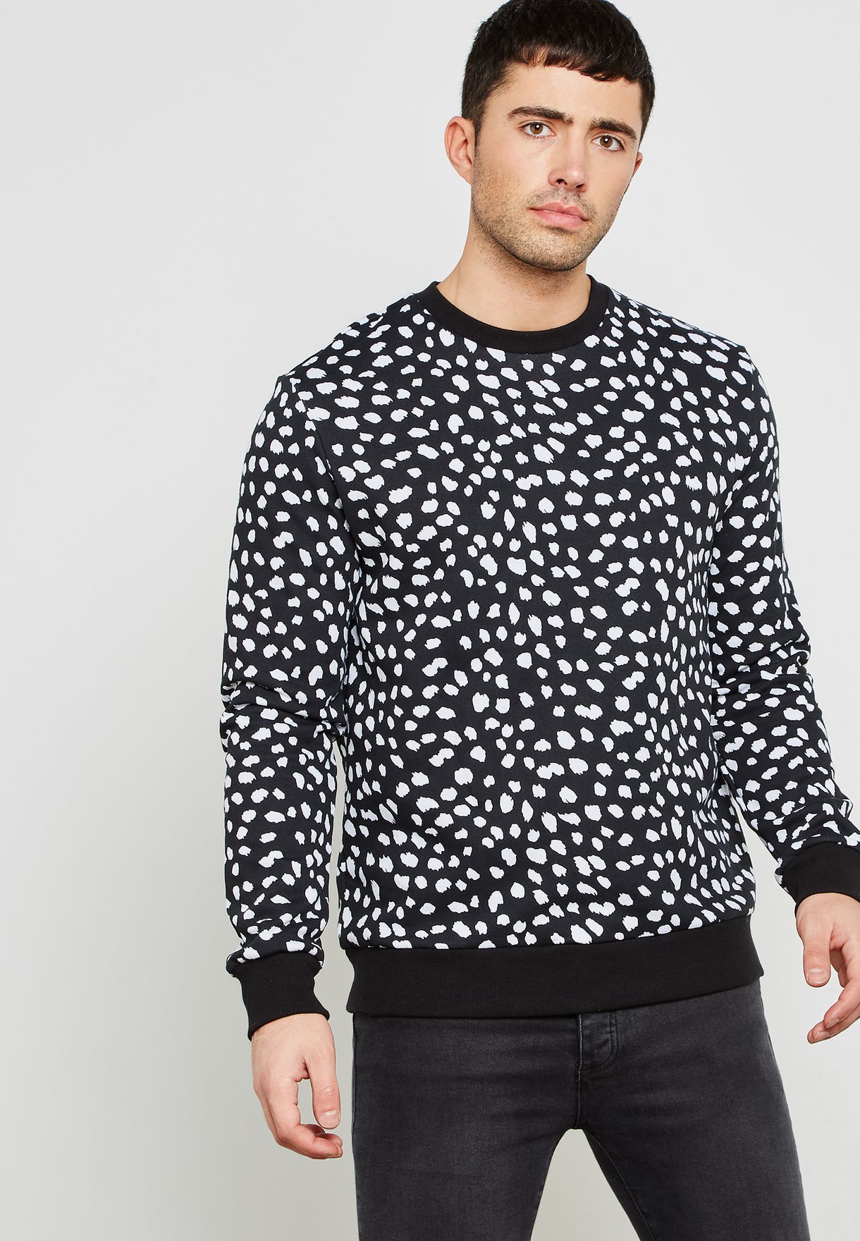 dalmatian print sweatshirt