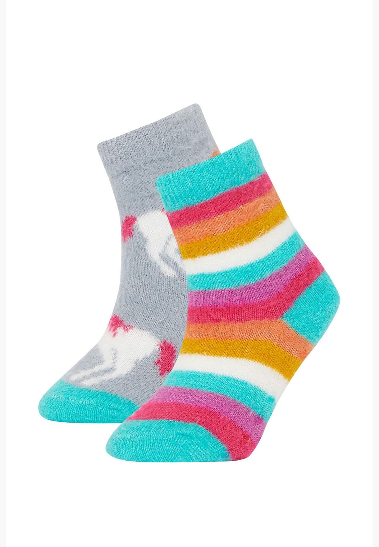 2 Pack Color Block Long Socks