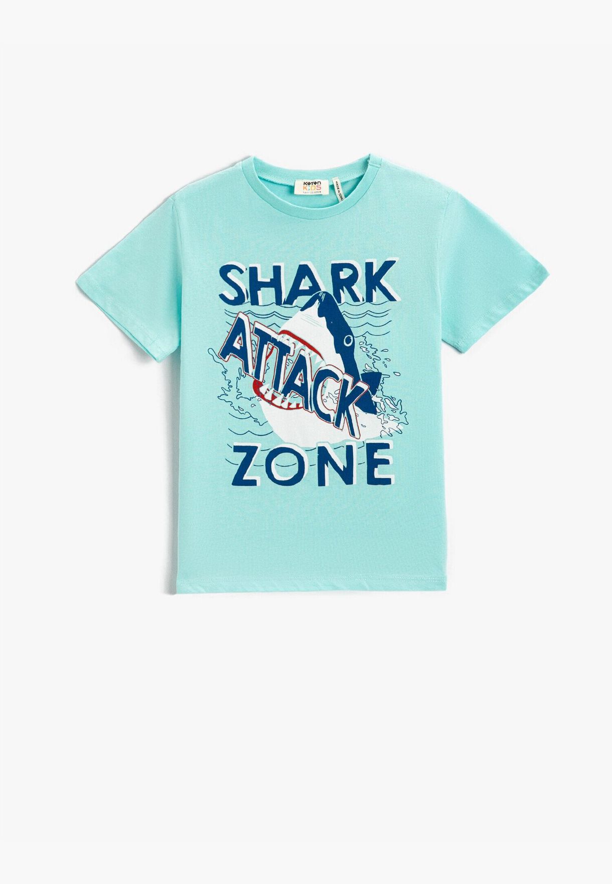 Shark Printed Short Sleeve T-Shirt Cotton