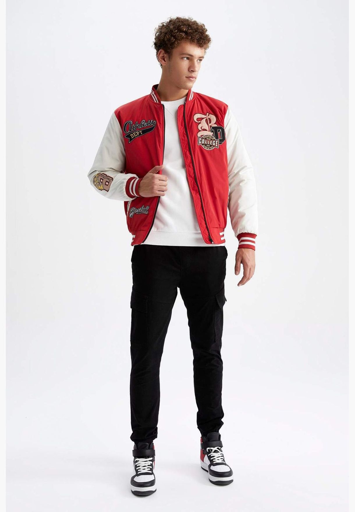 Man Oversize Fit College Neck Outer Wear Jacket