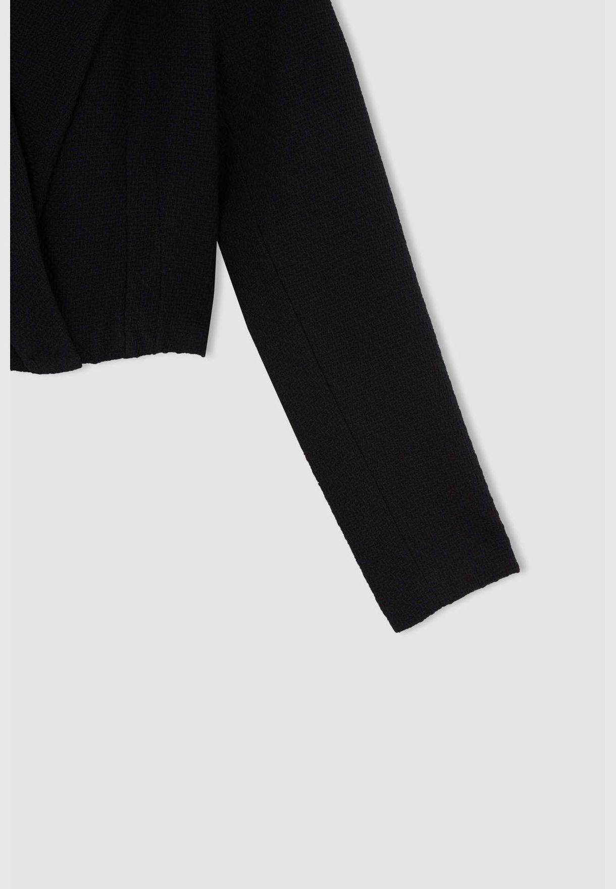 Basic Long Sleeve Crop Blazer Jacket